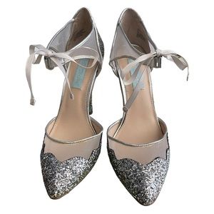 Betsey Johnson Iris Silver Embellished Stiletto
